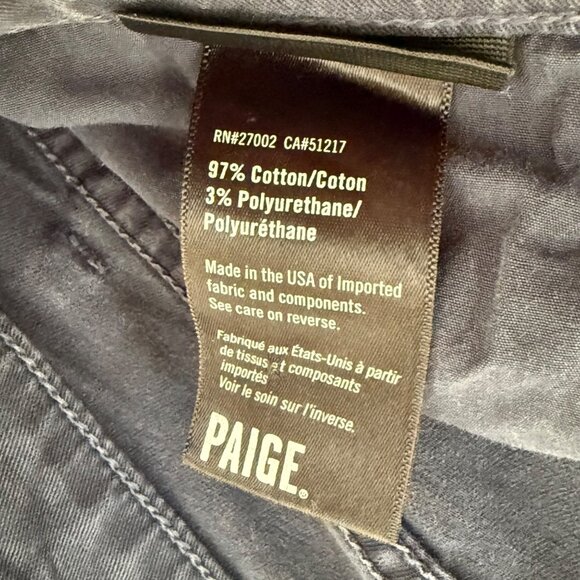 Paige Federal Jeans Mens 30x32 Blue Navy Stretch Straight Leg Casual Preppy - Picture 9 of 15
